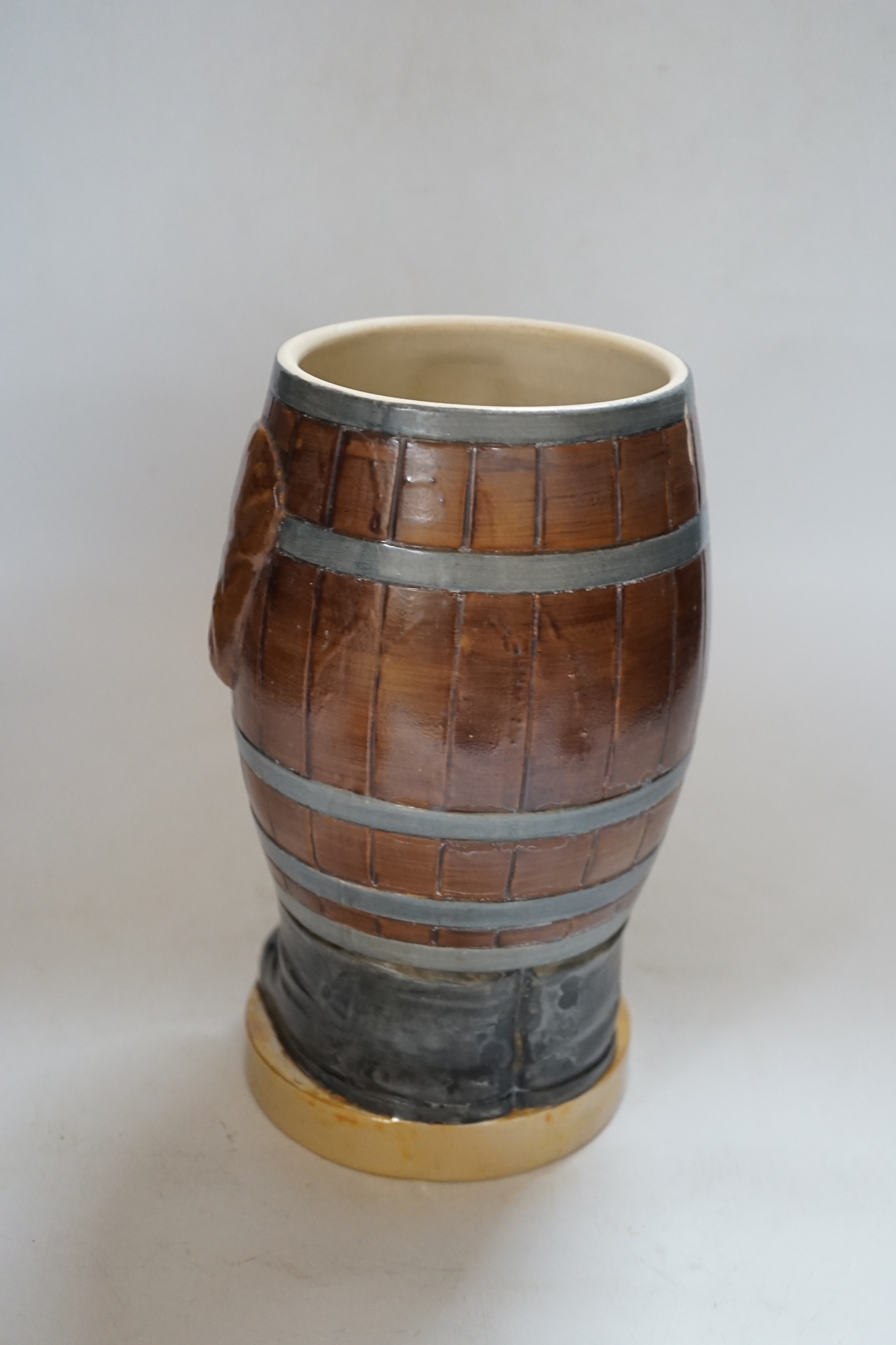 Advertising pottery - ‘Hallgarten’s Kellergeist’, novelty figural beer barrel, 40cm high